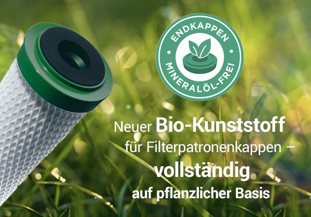 Neuer BIO-Kunststoff für Filterpatronenkappen